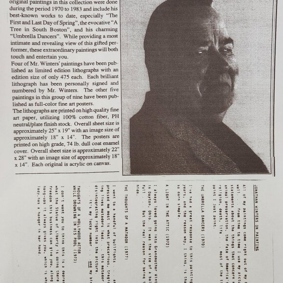 1980s Poster Jonathan Winters "Sunday On The Other Side Of The Wall" 28"x22" NOS - Picture 7 of 8